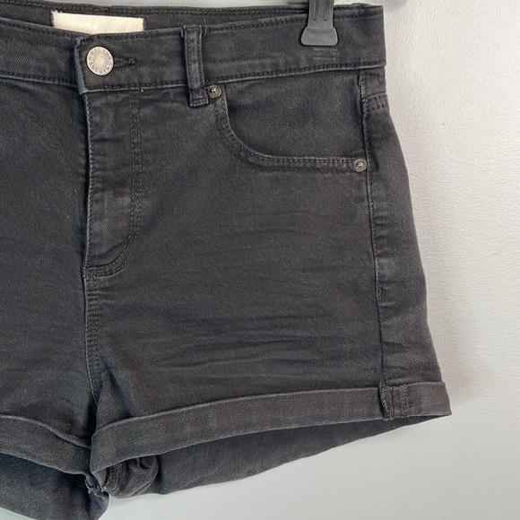 GARAGE Retro High Waist Jean Shorts Black Denim Stretch Western Cowgirl 5 - Picture 4 of 11